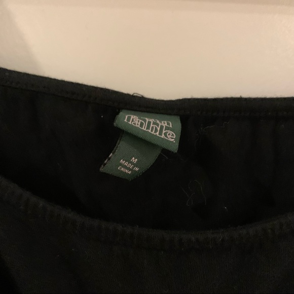 Puffy sleeve black square neckline top - Picture 2 of 2